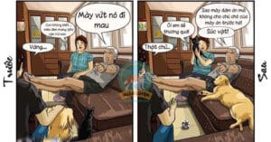 trước và sau khi nuôi chó